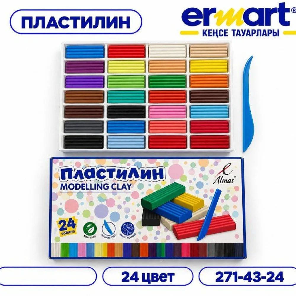 Пластилин 24цв