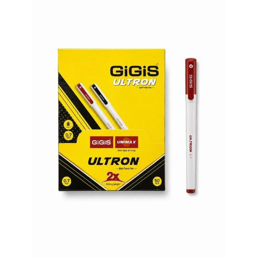 Ручка шариковая INDIA UNIMAX ULTRON 2х красный